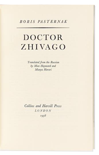 Pasternak, Boris (1890-1960) Doctor Zhivago, first English edition.